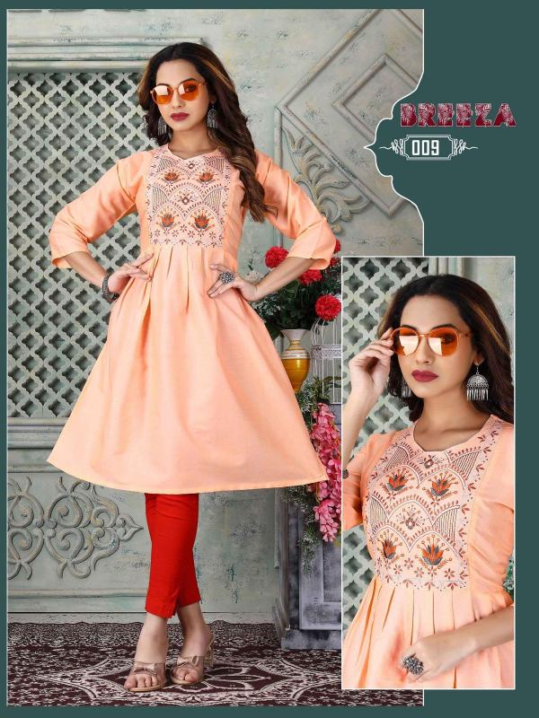 Trendy Breeza Rayon Regular Wear Fancy Kurti Collection